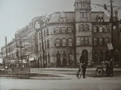 Bicycle patrol downtown in the early days.